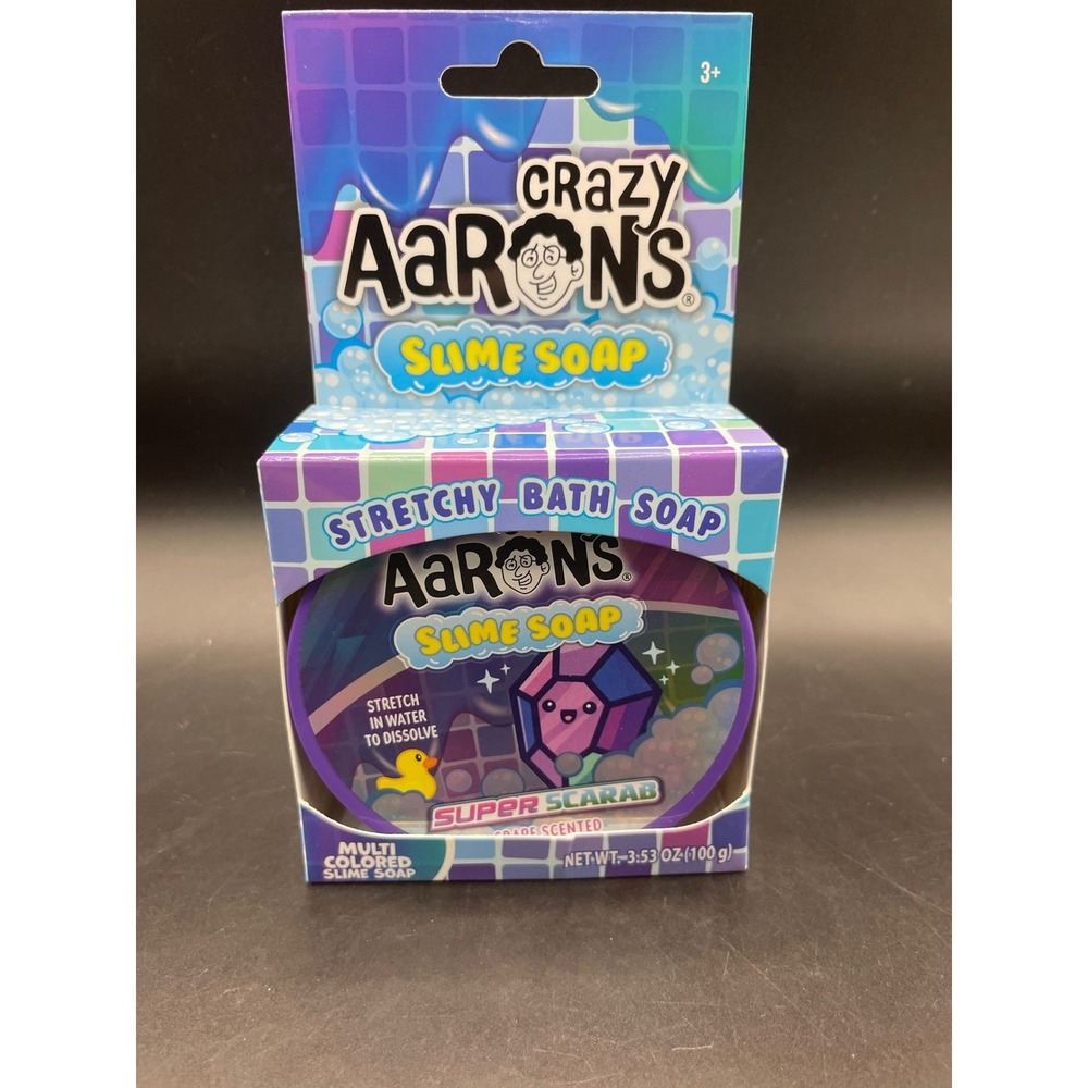 Crazy Aarons Slime Soap Super Scarab Stretchy Bath Soap Grape Scented 3.53oz New
